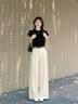 欧迪惠（Oudihui）休闲裤女穿搭一整套2026新款夏季显瘦短袖衣服阔腿工装裤子女套装 上衣+裤子【配腰带】 M 【建议98-110斤】 实拍图