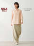 MUJI 女式 汉麻水洗衬衫领长袖衬衫女士女装衬衣外套内搭上衣女款春夏 浅绿色 S （155/80A） 实拍图