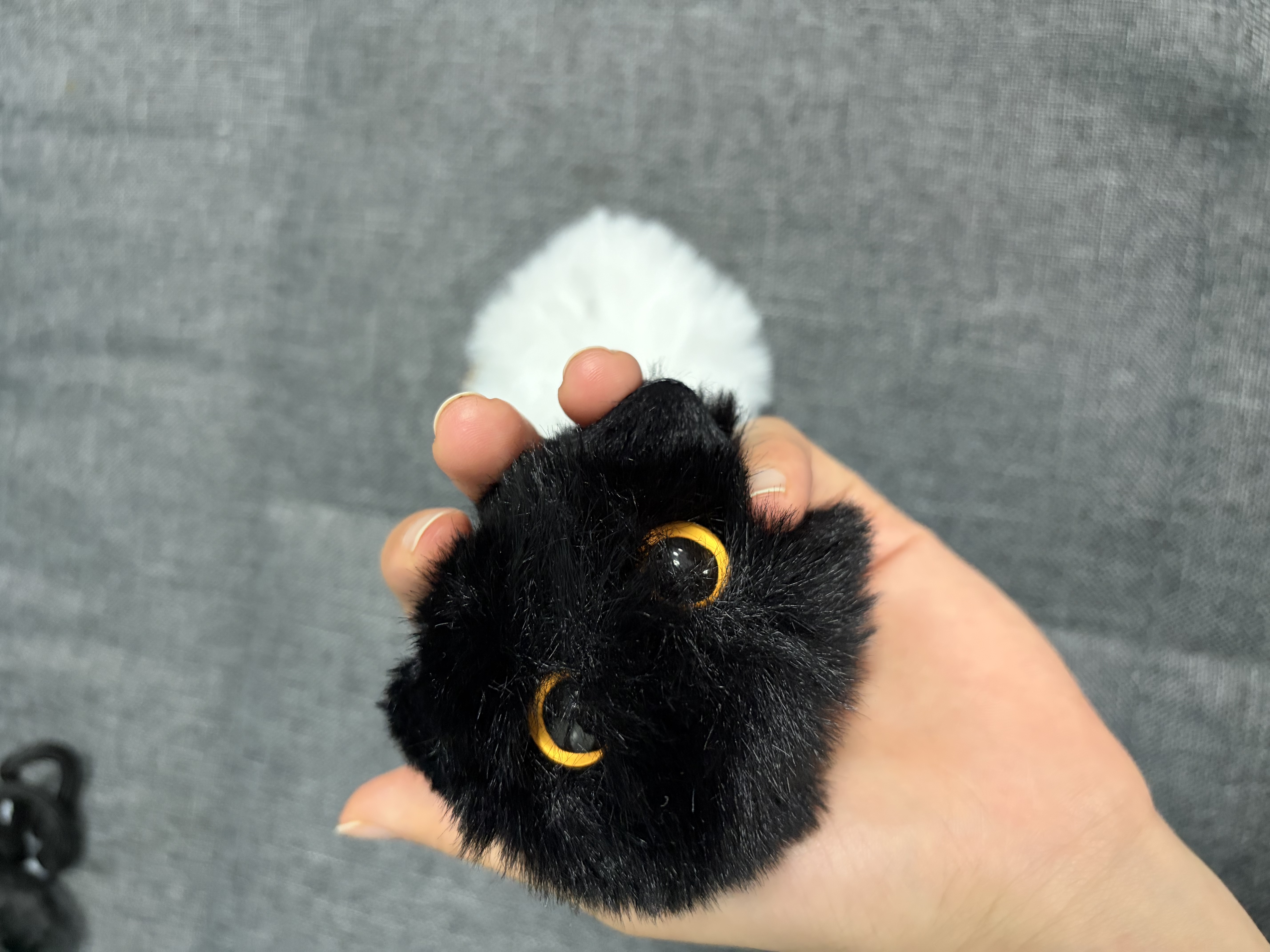 虎实小宝腮红猫猫球公仔可爱毛绒玩偶书包背包小挂件钥匙扣女包包精致挂饰 实拍图