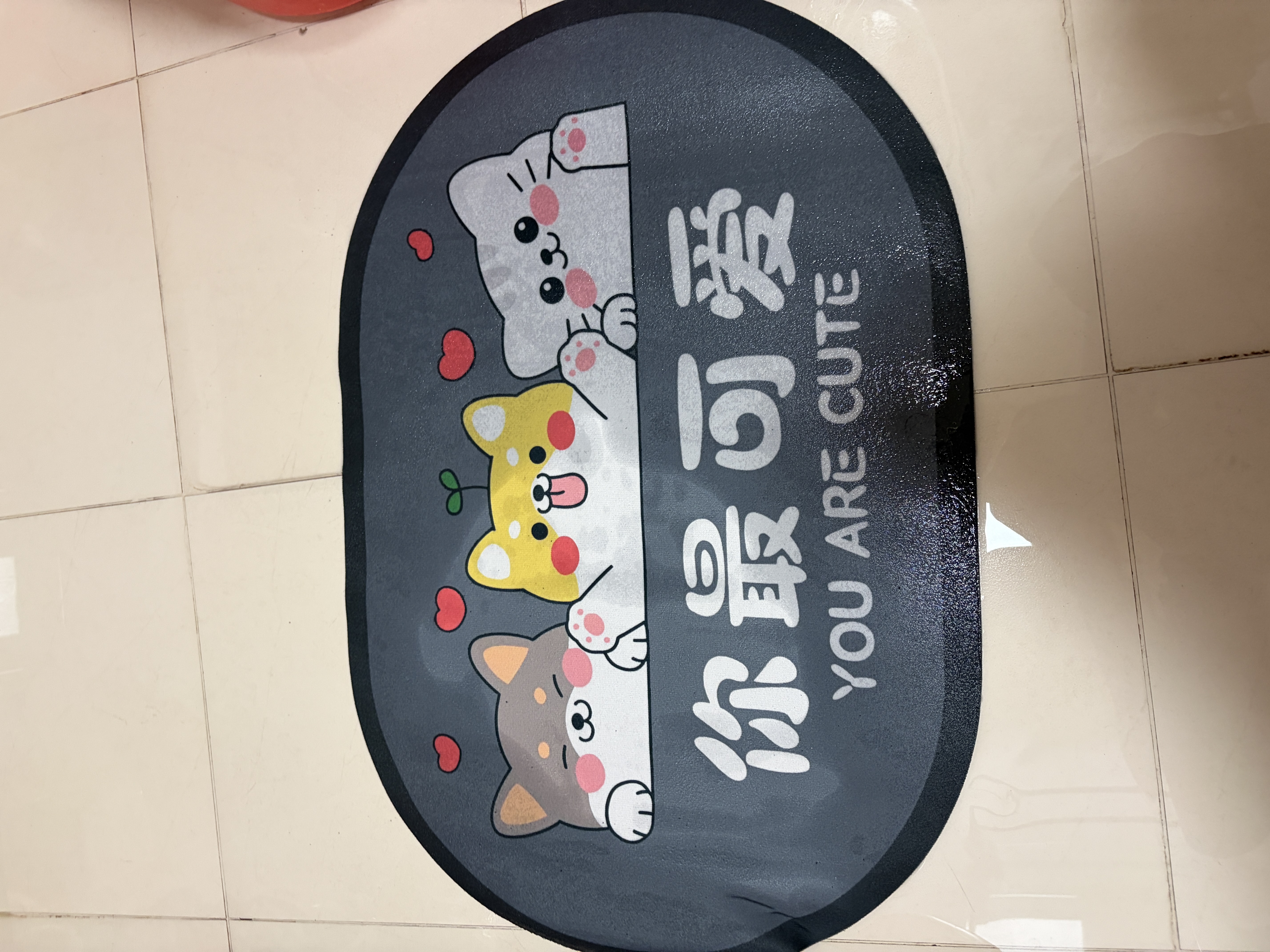 简美家浴室防滑地垫吸水垫卫生间卫浴厕所门口脚垫子速干 40*60cm 实拍图