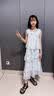 女童连衣裙夏季2026新款儿童夏装蛋糕裙套装女大童公主裙子两件套 蓝色套装【上衣+半身裙】 140 实拍图