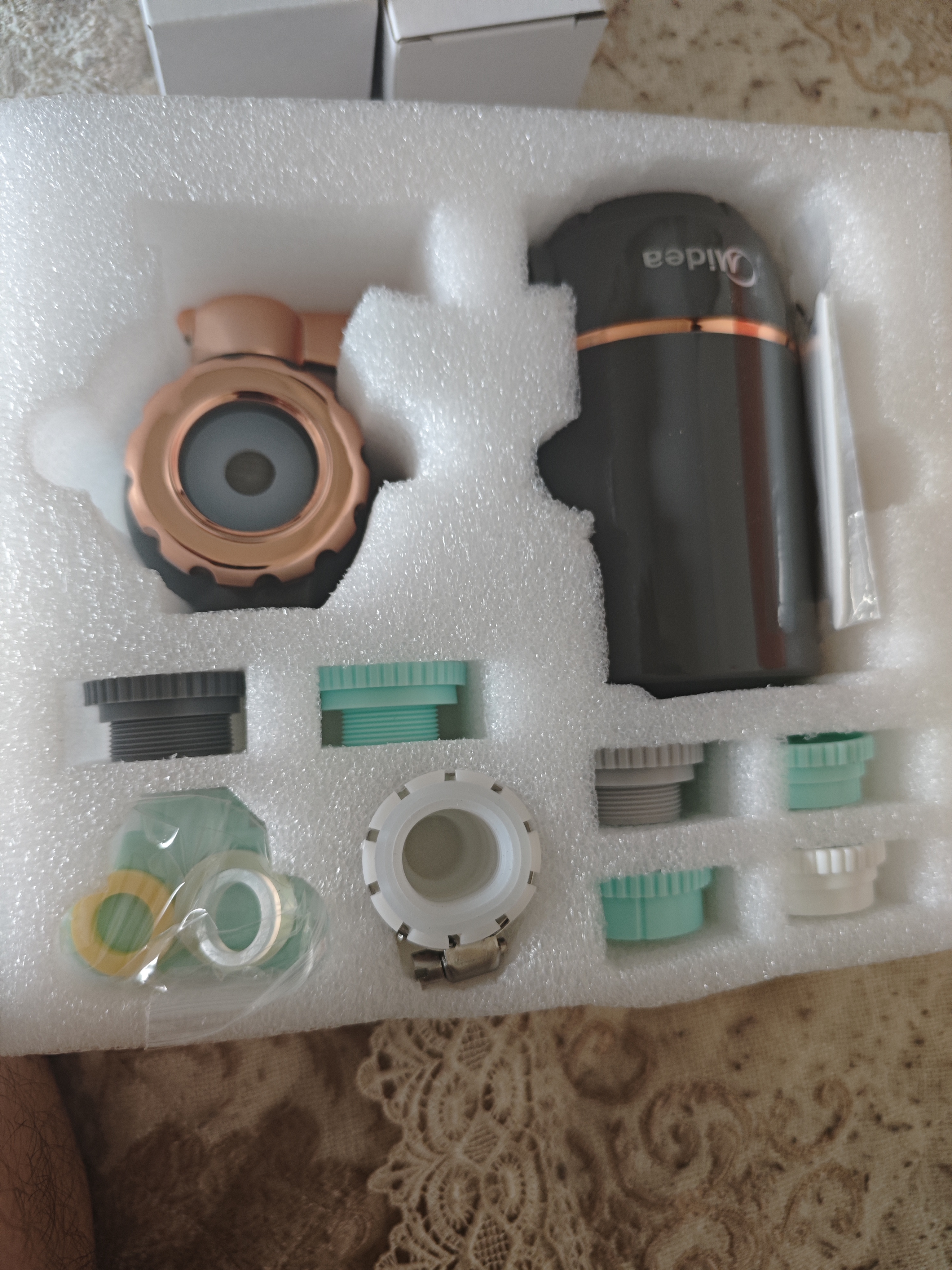 美的（Midea）净水器水龙头过滤器家用自来水滤水器直饮前置过滤器厨房卫生间通用除水垢除余氯双出水可清洗滤芯 一机三芯【两年免换滤芯】 实拍图