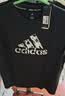 阿迪达斯（adidas）【特价清仓】夏季男女同款短袖男T恤跑步健身运动速干 黑白 2XL 实拍图