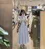 MUJI 女式 凉感 短袖衬衫连衣裙 女装裙子长裙 26年夏季 BC2Q7C6S 萨克森蓝条纹 S （155/80A） 实拍图