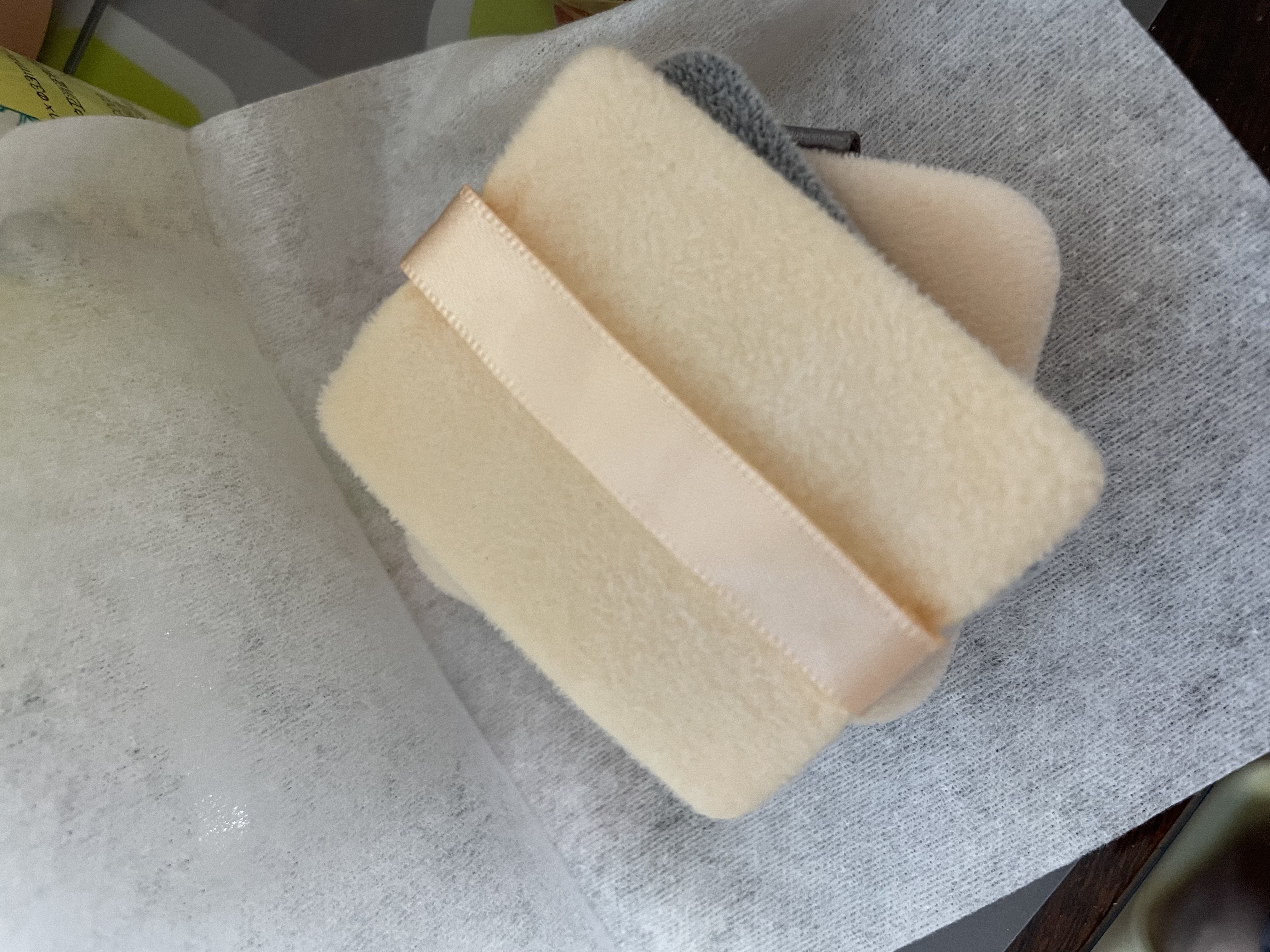 优家（UPLUS）双面植绒散粉扑粉饼粉扑(薄款长方形)2个替换定妆化妆粉扑 实拍图