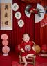 G.duck小黄鸭一周岁礼服男宝宝抓周衣服女婴儿百天满月唐装中国风套装 红色三件套 90 尺码1~2岁【 80-90cm】 实拍图