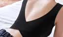 古今（GUJIN）交叉美背内衣女背心文胸一体带胸垫吊带内搭外穿修身打底上衣黑色 实拍图