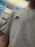 adidas纯棉休闲三条纹针织运动圆领正肩短袖T恤上衣男夏阿迪达斯   中麻灰   2XL 实拍图