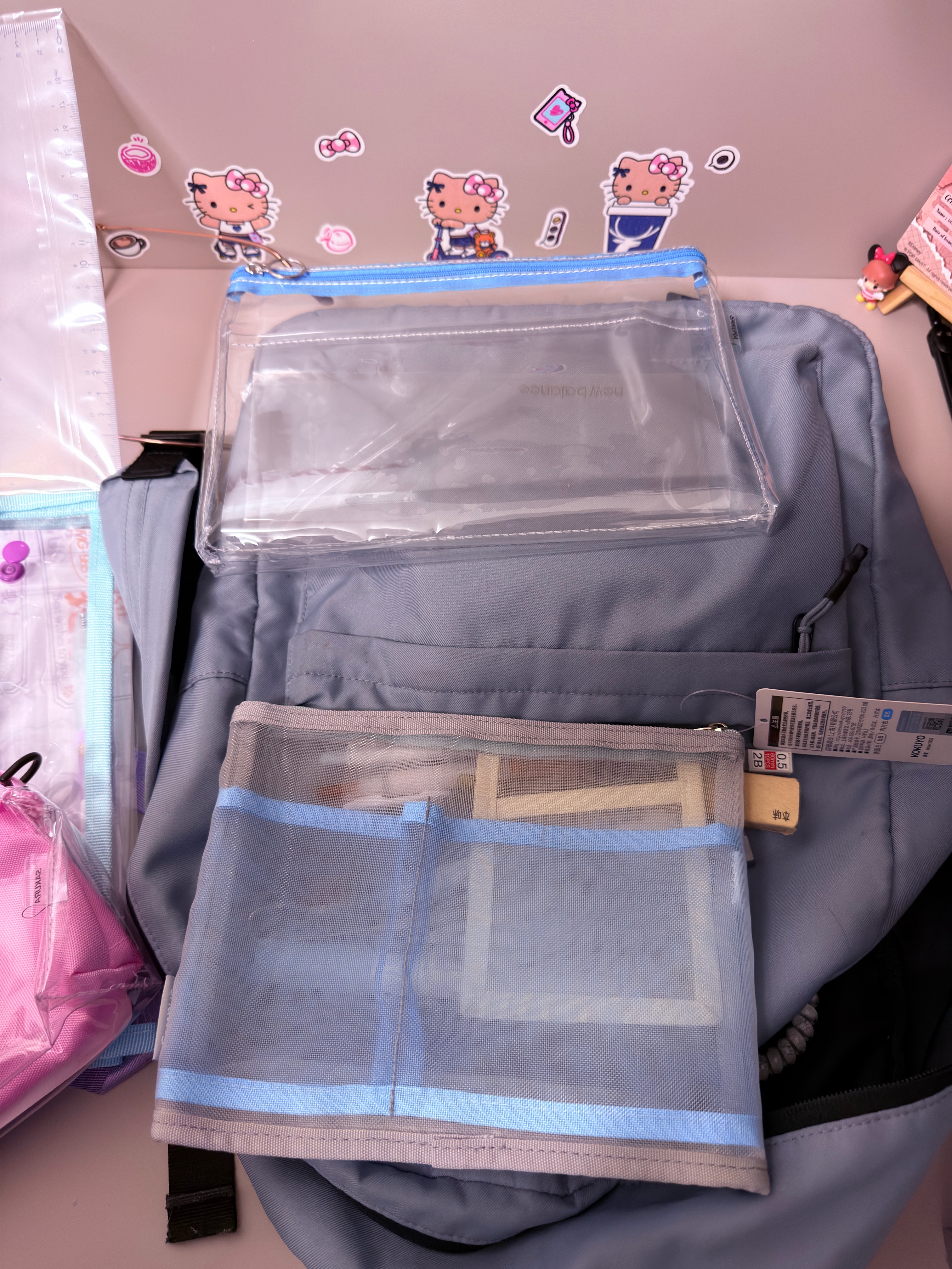 樱花（SAKURA）透明塑料笔袋可带入考场中高考考试礼包套装多功能乐乐包粉手提斜挎包防水大容量女学生文具盒礼物 实拍图