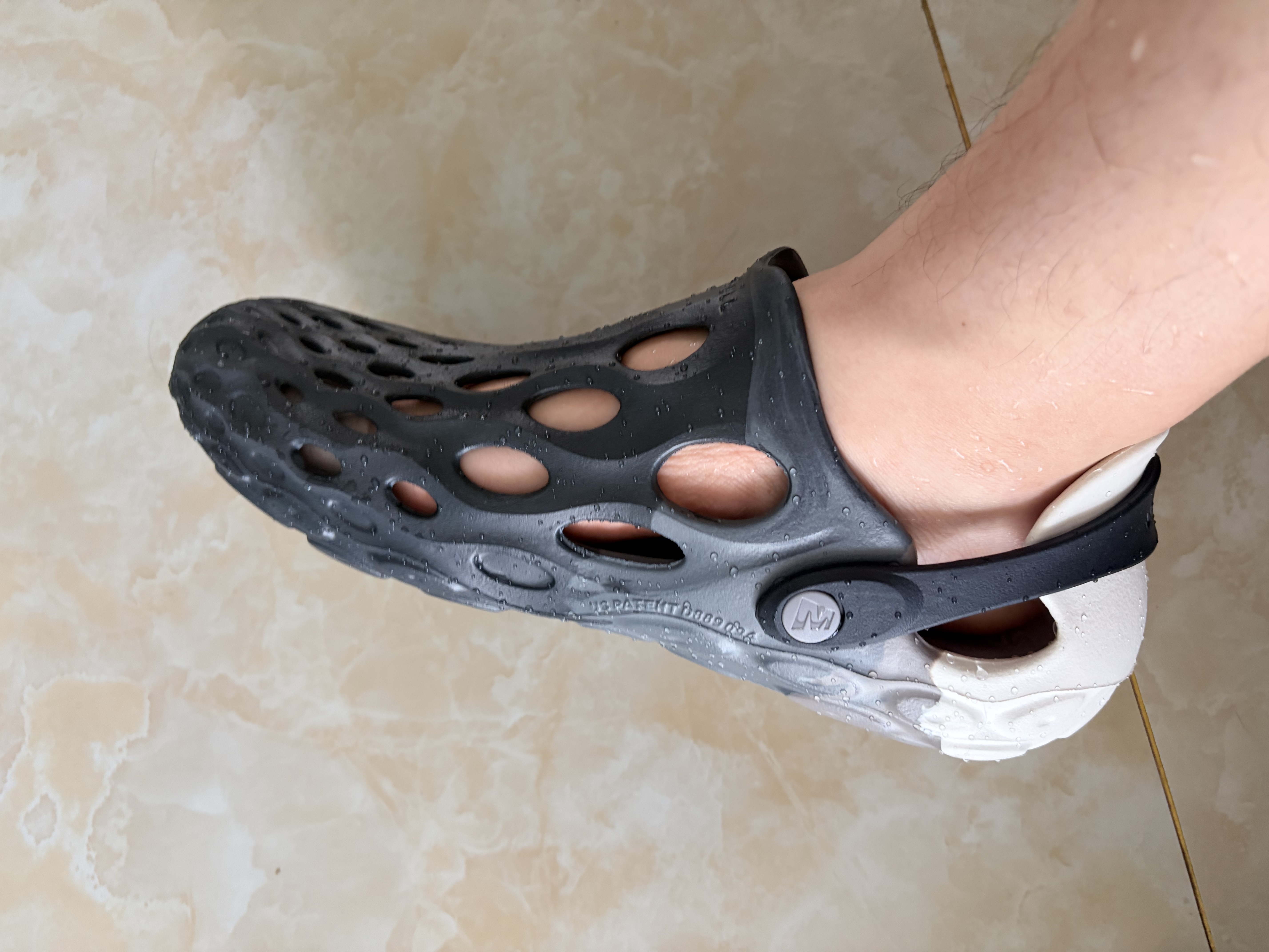 迈乐（Merrell）户外溯溪洞洞鞋HYDRO MOC毒液涉水鞋男女款沙滩鞋凉鞋轻便溯溪鞋 J500719黑白灰（男）上新 41 偏大一码 实拍图