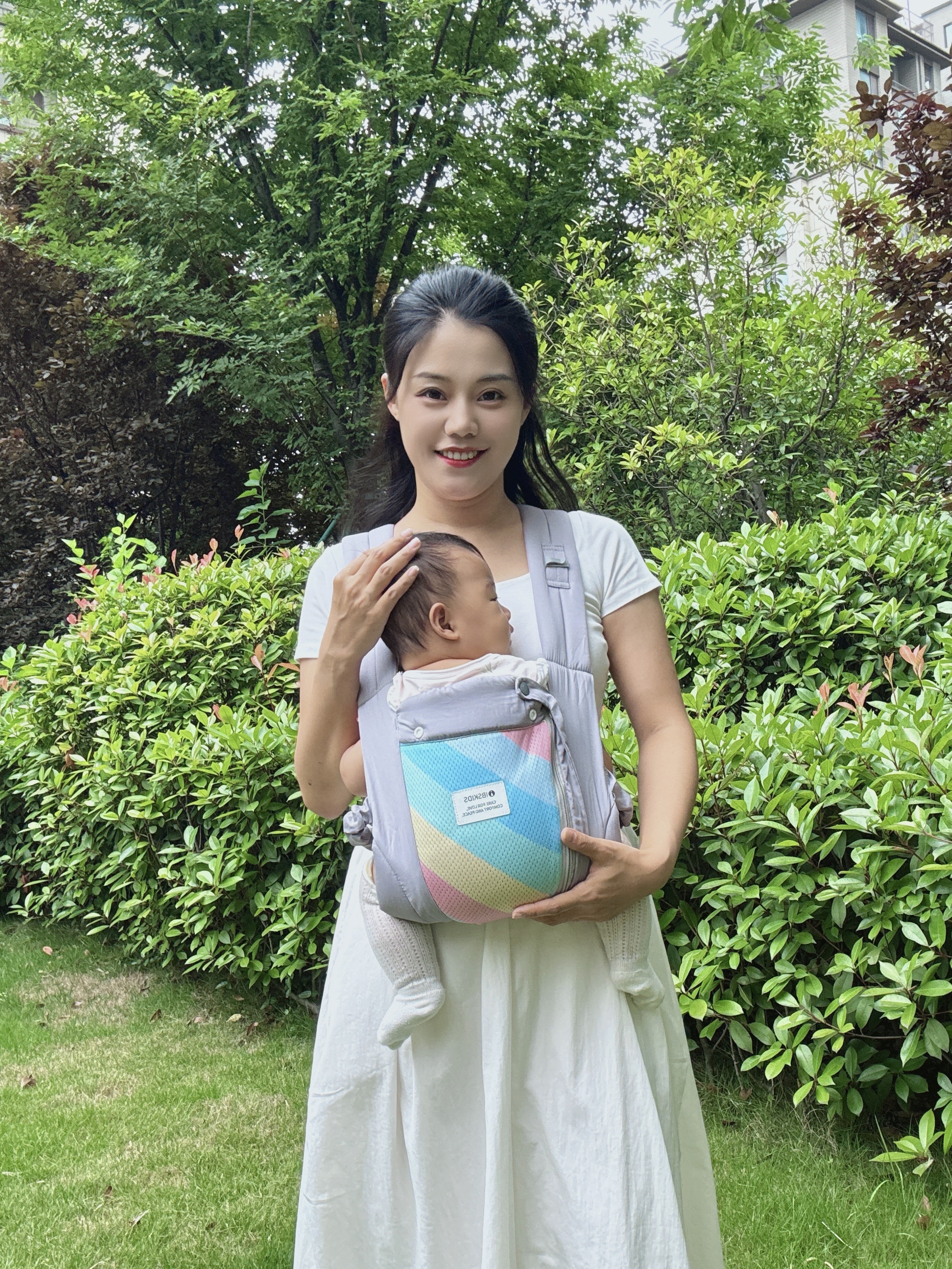 爱宝适婴儿背带新生儿背巾前抱后背式宝宝外出多功能抱娃神器青鸾灰M413 实拍图