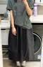 MUJI 女式 汉麻 水洗茧形裙长半身裙女裙子26年夏季女装 BE21EA6S 深棕色 L (165/70A) 实拍图