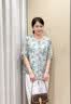 恒源祥2026夏季妈妈装印花雪纺上衣圆领中袖T恤中年女装宽松透气打底衫 实拍图