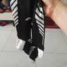 李宁（LI-NING）足球袜儿童长筒袜过膝防滑训练护腿板袜套高筒长袜子男 黑白-L 实拍图