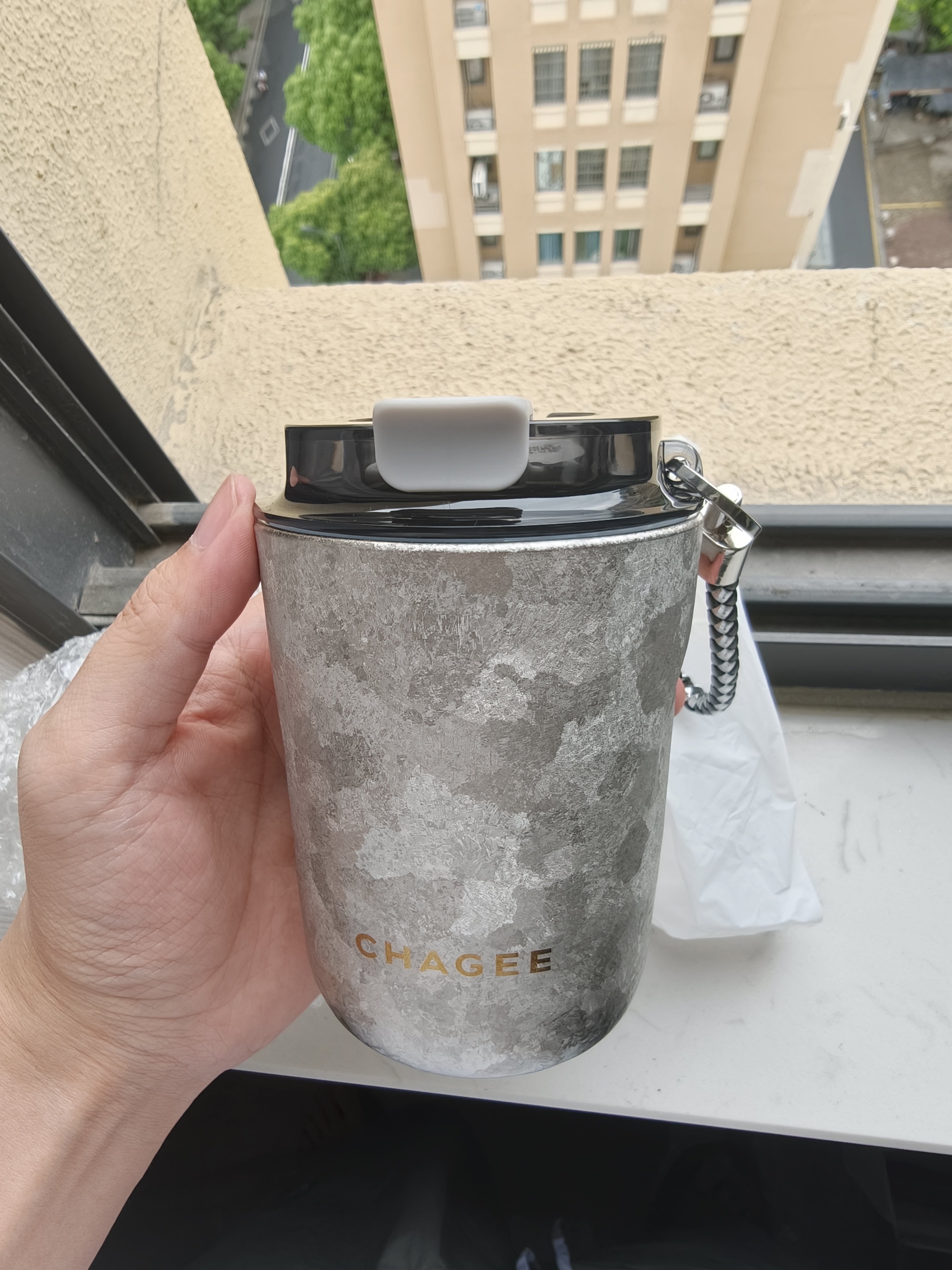 霸王茶姬（CHAGEE）纯钛杯保温杯0涂层咖啡杯露营双层隔热泡茶水杯子毕业礼物送老师 实拍图