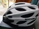 洛克兄弟（ROCKBROS） 骑行头盔带风镜一体男女山地车公路车安全帽眼镜骑行装备 透气款-白色（灰色镜片+帽檐） L码（58-62cm） 实拍图