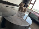 致美丽轩 意式轻奢岩板茶几现代简约客厅圆茶几小户型不锈钢岩板台面茶几 博尼斯灰【12mm加厚岩板】 80cm单圆 实拍图