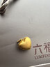 六福珠宝七夕礼物黄金吊坠丝绸金爱心足金心形挂坠不含项链 计价 约2.03克 实拍图