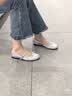 CHARLES&KEITH蝴蝶结平底玛丽珍鞋单鞋女生日礼物送女友CK1-71720057 Silver银色 37 实拍图