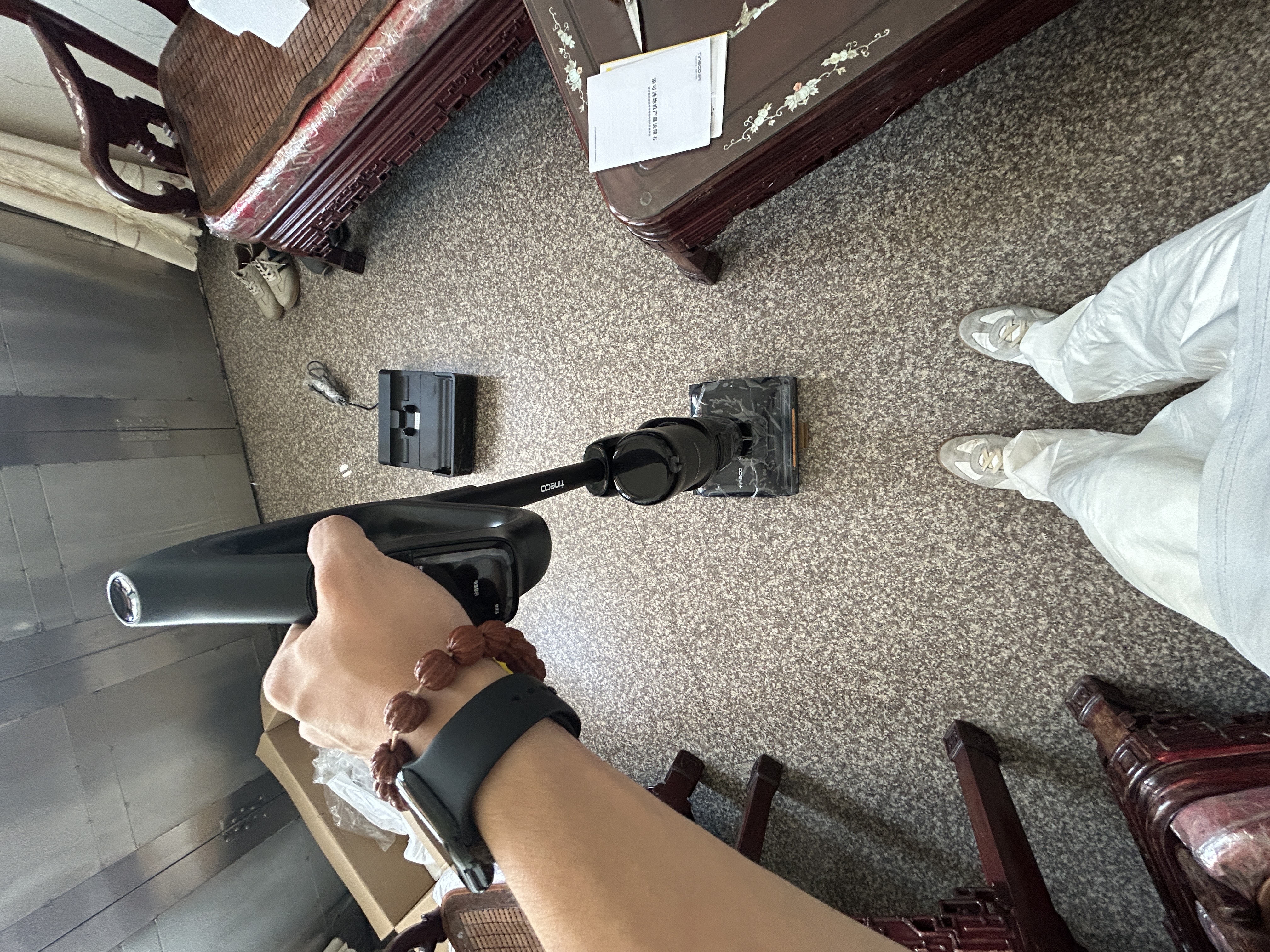添可极客蒸汽2.0高温蒸汽洗地机 洗拖吸一体 0缠毛躺平家用自动清洗 手持洗地拖地一体机扫地机器人 实拍图