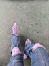斯威（SWAY）轮滑鞋儿童溜冰鞋男女童初学套装中小学滑轮滑冰旱冰鞋成人直排轮 莫紫八轮全闪+头盔护具+一体支架 L (适合12岁-成人)平时鞋码36-41 实拍图