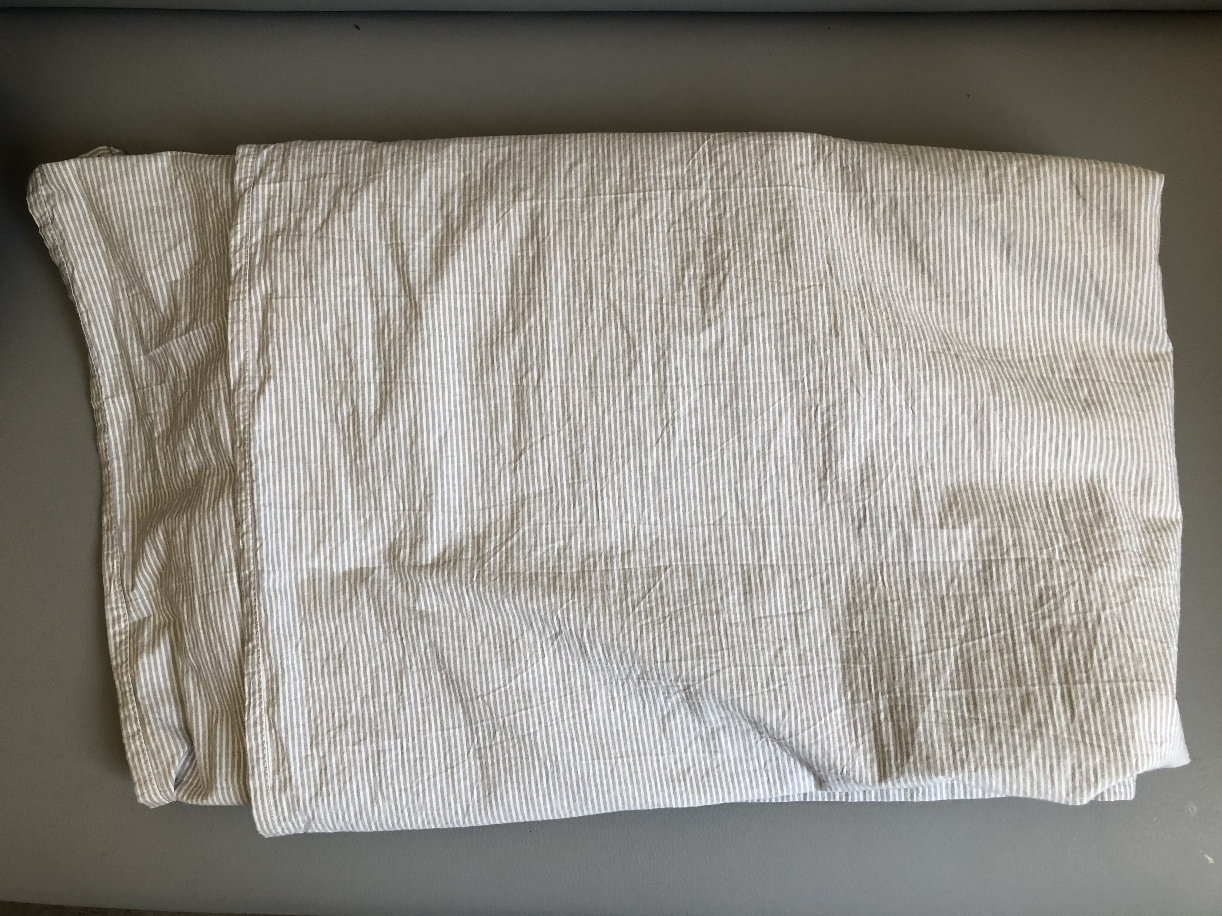 京东京造全棉床单单件 色织纯棉  A类100%纯棉亲肤床罩200*230cm 灰条纹 实拍图