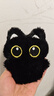 新款黑猫玩偶毛绒公仔挂件可爱猫咪包包挂饰情侣礼物ins学生礼物 黑色带珠链 10cm 实拍图