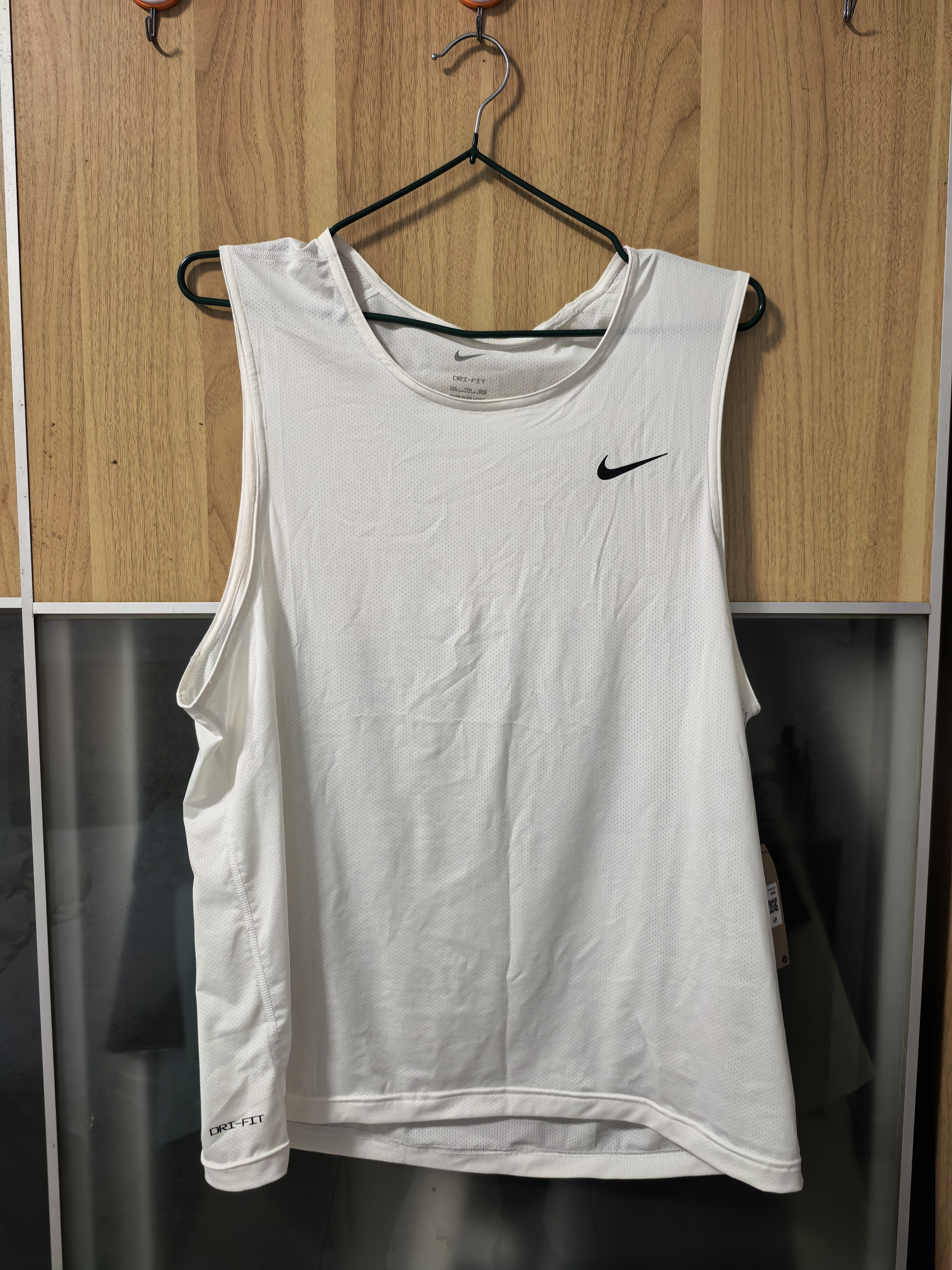 耐克NIKE运动背心男子速干凉爽DRI-FIT背心春夏DV9814-100白XXL 实拍图