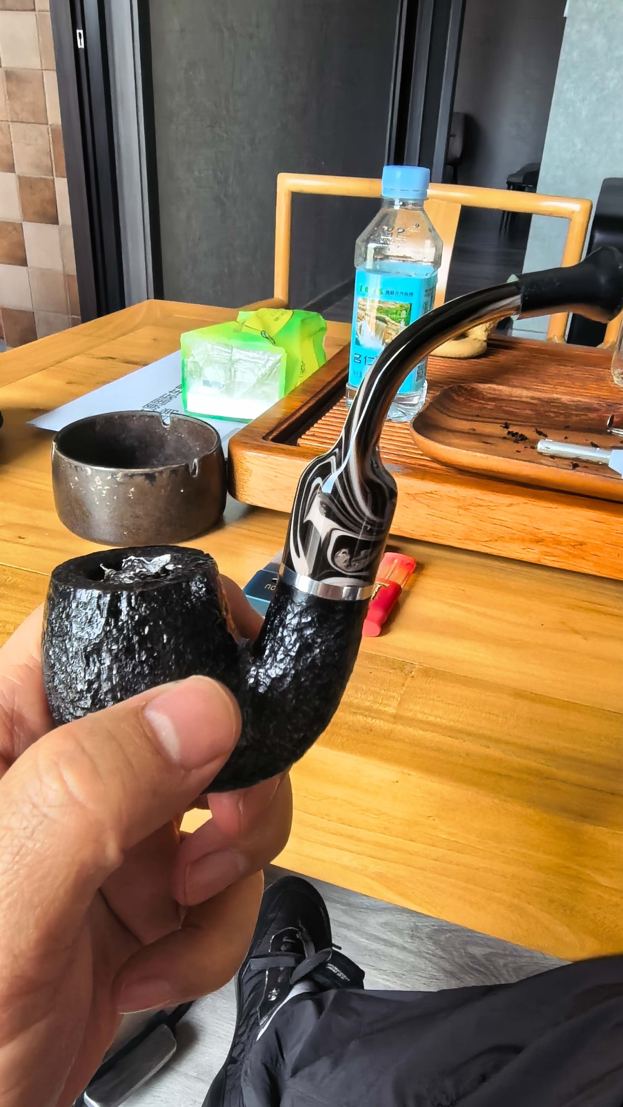 沙芬（SAVINELLI）意大利石楠木烟斗P413传统过滤烟嘴614弯斗烟斗男士烟具 实拍图
