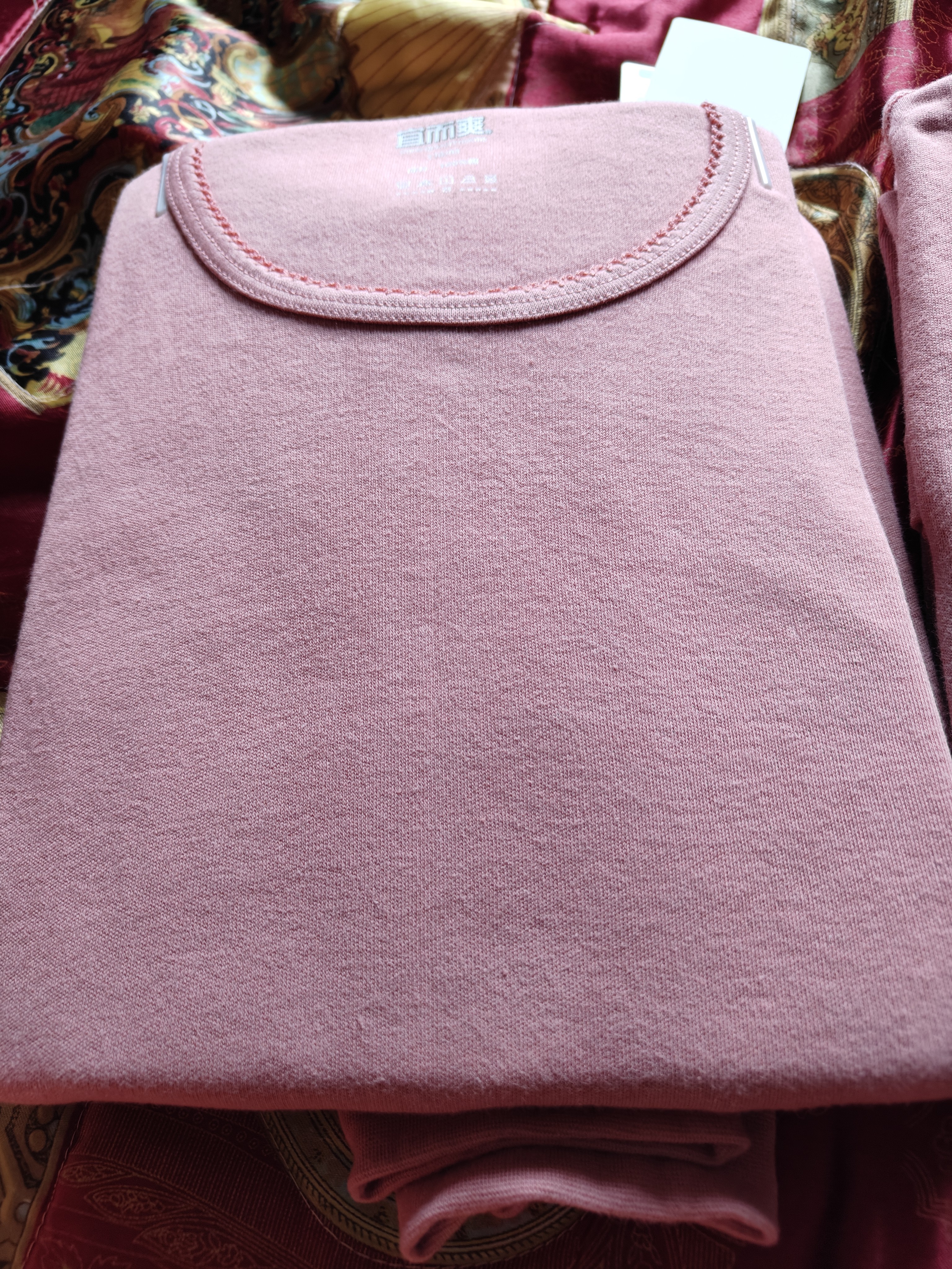 宜而爽【一等品100%纯棉】女士保暖内衣套装抗静电全棉秋衣秋裤棉毛衫裤 实拍图