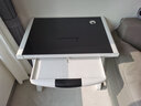 元优钢化玻璃电脑桌书桌稳固加大现代简约办公家用台式电脑桌游戏桌子 【圆角黑白】带键盘托 长80cm宽50cm高75cm 实拍图
