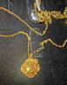 周六福爆闪方糖黄金项链足金吊坠生日礼物计价 约3.25g A0680991-40+5cm 实拍图