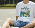 班尼路（Baleno）纯棉短袖男夏季潮流复古油画风青少年个性百搭上衣宽松重磅t恤男 实拍图