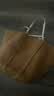MUJI 纸编托特包 挎包女包 包包轻便手提包编织包通勤七夕情人节礼物 浅棕色 两用 上口51×下底16.5×高30cm 实拍图