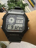 卡西欧（CASIO）复古小方块休闲学生表 多功能户外防水男士手表 AE-1200WH-1AVDF 实拍图