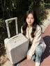 稻草人14寸行李箱女迷你拉杆箱小型轻便航空登机箱20x30x40旅行箱密码箱 奶茶色 16寸【可登机】 实拍图