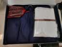 罗蒙旗舰店西服套装男士高档订制商务小西装职业正装新郎结婚礼服外套 双扣藏青西服+衬衫+裤子 XL 码(加8件礼品) 实拍图