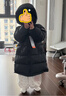 保姆鹅  【风墙】儿童羽绒服宝宝中长款护脸加厚外套保暖童装[NG2664] 炭黑 110 实拍图