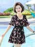 俞兆林妈妈泳衣女遮肚显瘦保守分体中老年泡温泉夏大码游泳装 实拍图