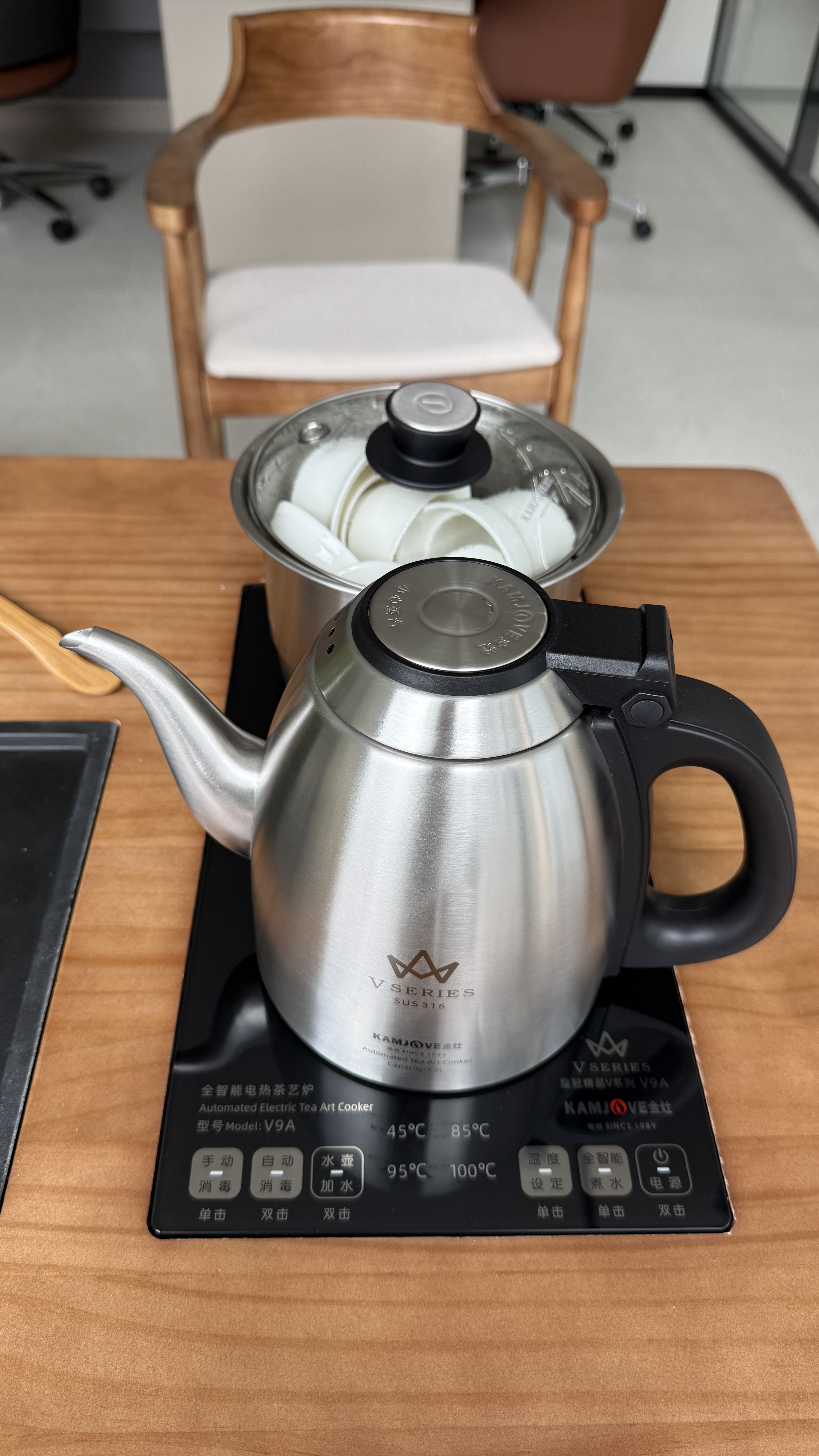 金灶（KAMJOVE）全自动上水烧水壶 电热水壶茶具茶台烧水壶一体 热水壶恒温茶壶泡茶壶V9A 实拍图