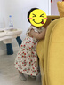 H&M童装女婴连衣裙时尚休闲舒适印花圆领飞袖及膝公主裙1265912 白色/草莓 110 110/56 (3-4Y) 实拍图
