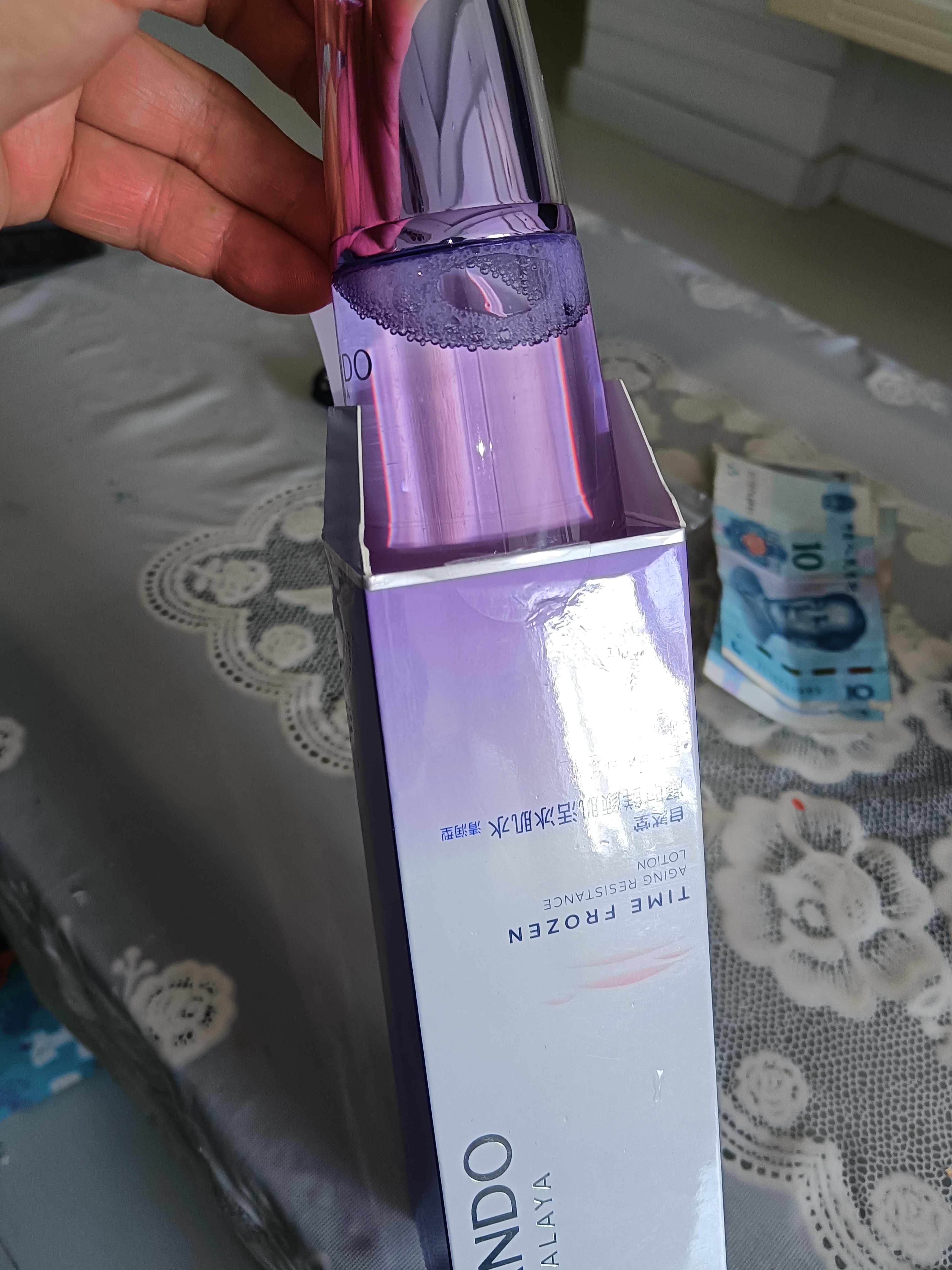 自然堂（CHANDO）水乳套装凝时鲜颜冰肌水乳液保湿抗皱水乳精华爽肤水618礼物 【清润型】凝时鲜颜冰肌水160ml 实拍图