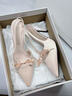 CHARLES&KEITH缎面蝴蝶结尖头高跟凉鞋女生日礼物送女友CK1-60361556 Light Grey浅灰色 37 实拍图