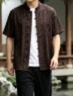 花花公子（PLAYBOY）唐装中国风男短袖衬衫套装男装汉服中式香云纱中式半袖 棕色 3XL 晒单实拍图