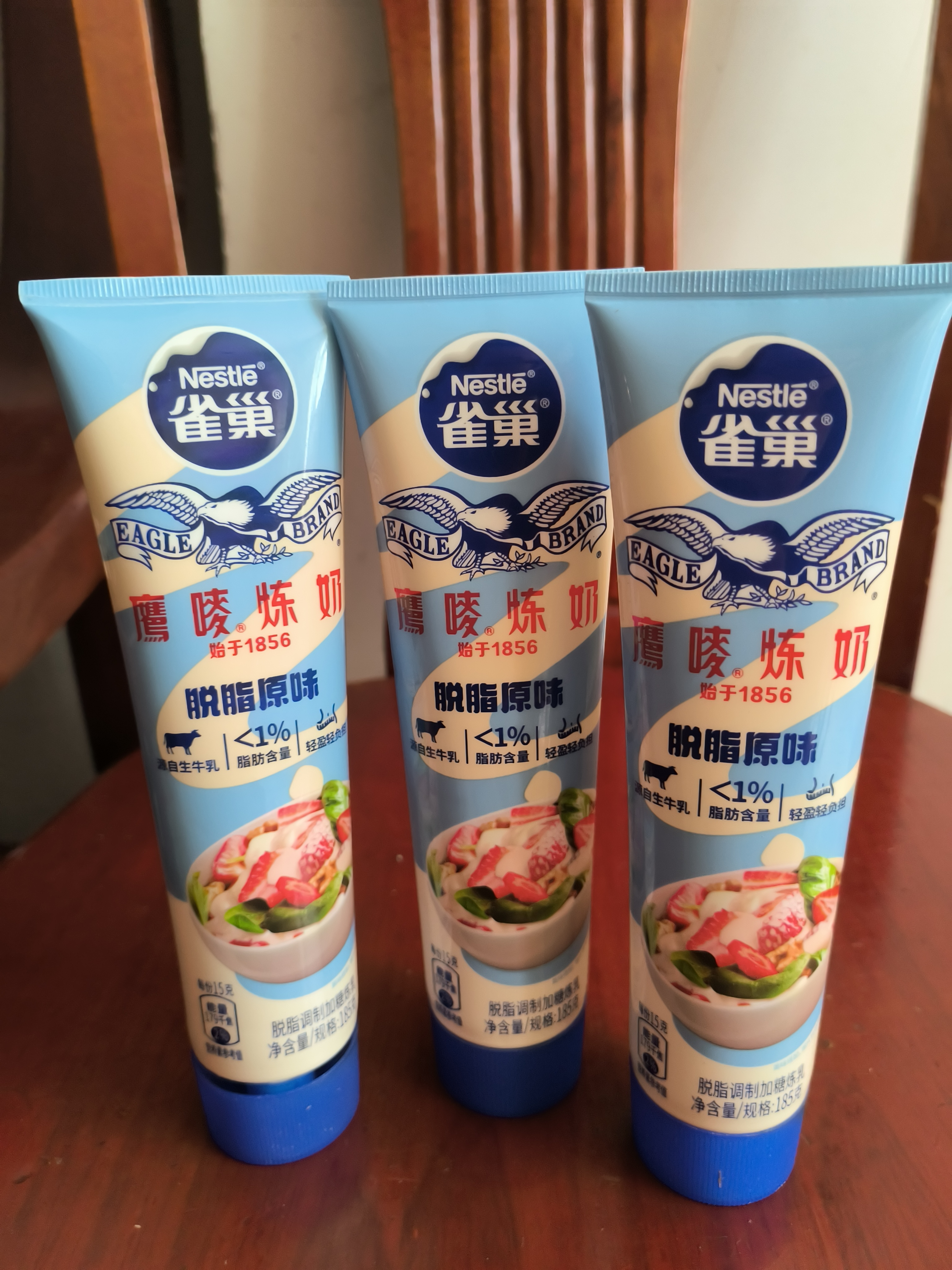 雀巢（Nestle）鹰唛脱脂原味炼奶单支装185g*3炼乳早餐面包伴侣 烘焙原料 实拍图