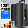 索爱（soaiy）12吋广场舞音响木质大功率便携式户外重低音蓝牙k歌专用大音量移动拉杆音箱室外演出双话筒SA-X22 实拍图