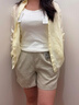 优衣库法国麻衬衫/长袖女装衬衣26春夏新款483868 42 浅黄色 L 实拍图