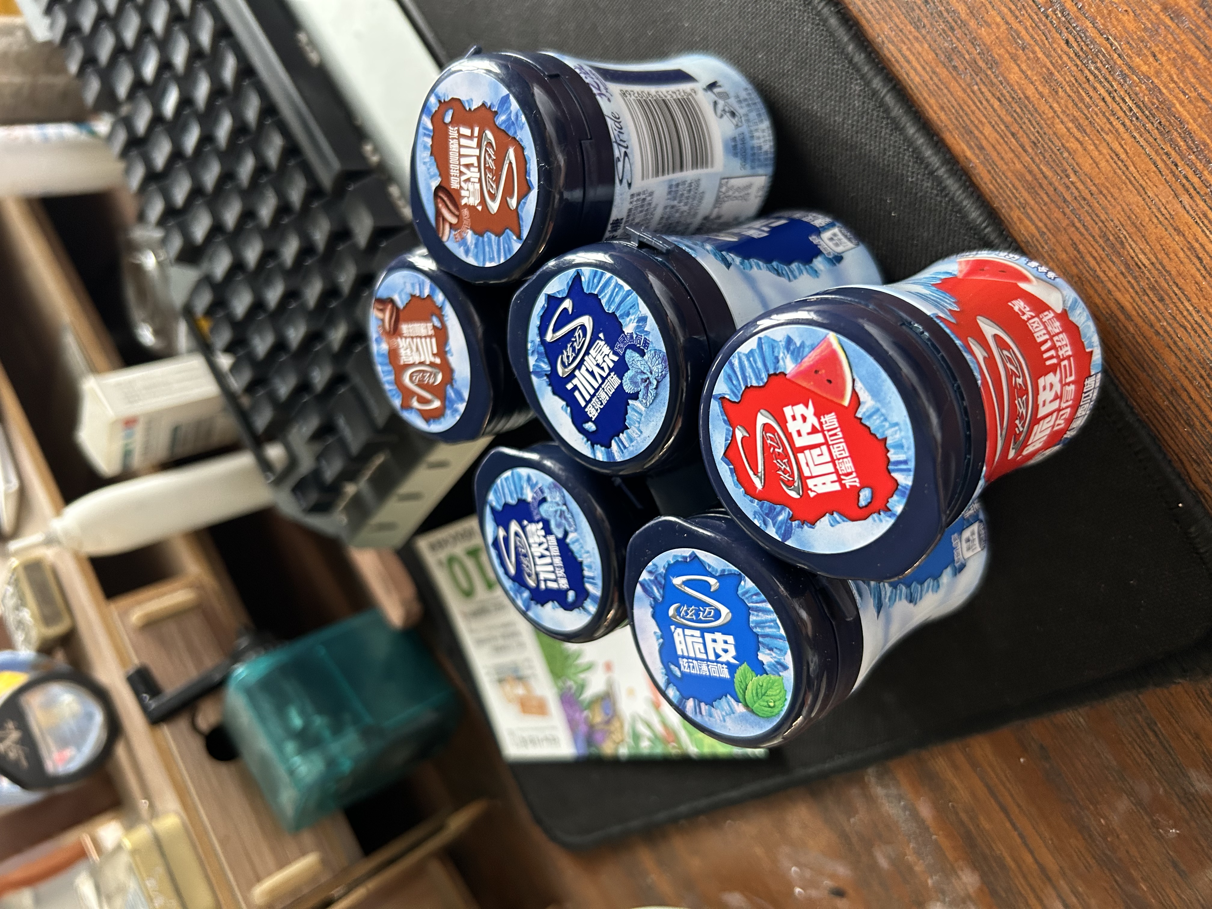 炫迈冰爆无糖口香糖 薄荷味+咖啡味 40粒56g*2瓶 糖果零食 提神 实拍图
