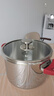 膳魔师高压锅单手一键开合压力锅304不锈钢防爆汤蒸锅送礼燃气灶电磁炉 勃艮第红-黄金容量 22cm 6L 实拍图