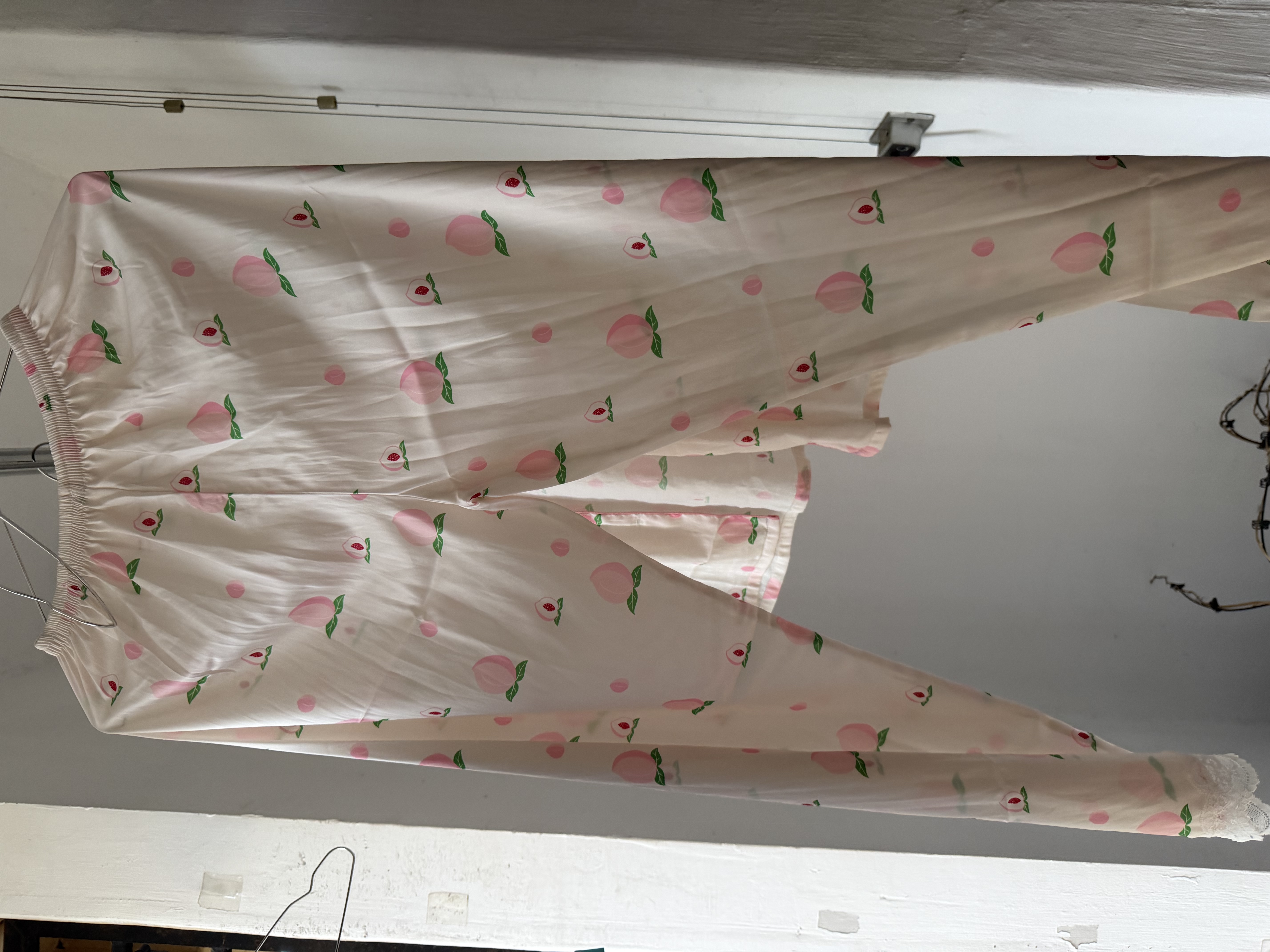 古今（GUJIN）七夕性感甜美冰丝睡衣女三件套短袖睡裤长裤仿真丝家居服L 实拍图